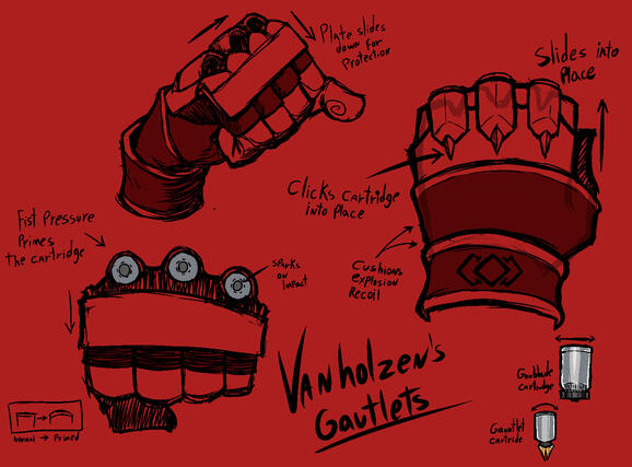 Vanholzen's custom made punching gloves.