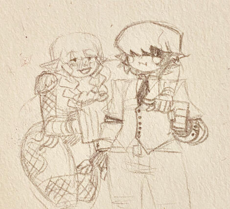 Drinking with a friend.