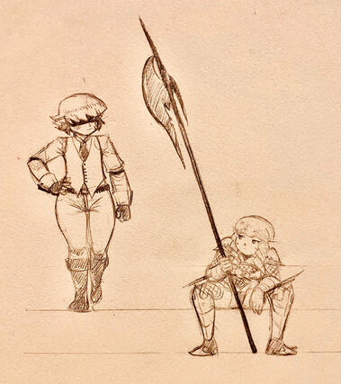 Two lalas meeting. Fanart by Monkebusiness on Twitter and Bsky.